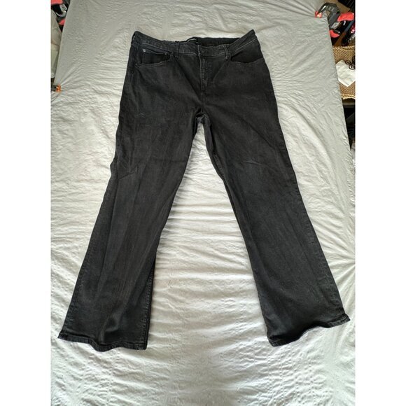 Free Assembly Womens Black Jeans 24 straight leg denim‎ cotton button zipper - Picture 1 of 8